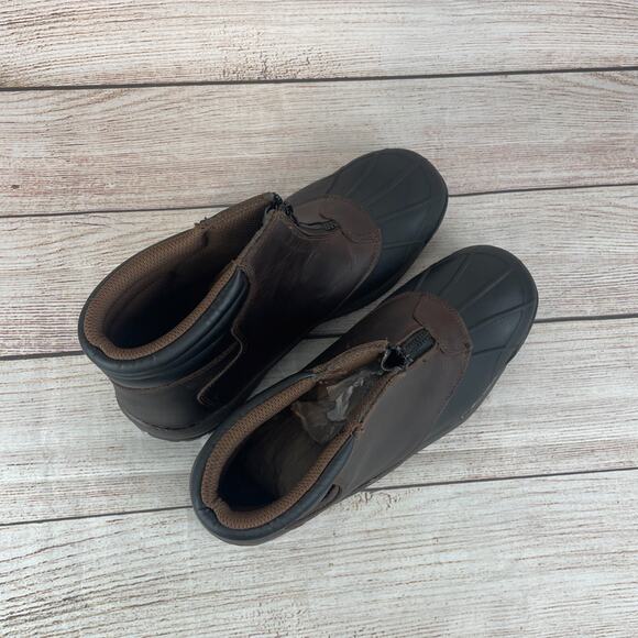 Propet Blizzard Mid Mens Sz 11 XX 5E Zip Boots Brown Leather Black - Picture 8 of 11